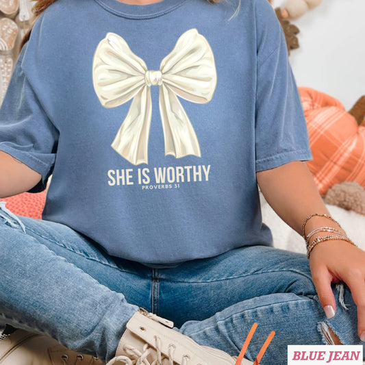 She Is Worthy Graphic Tee | Comfort Color